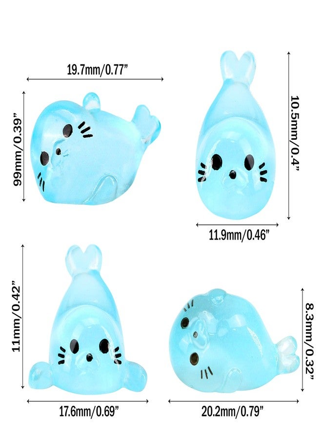 KH866 100pcs Glow-in-The-Dark Mini Resin Ocean Animal Decorations - Luminous Seal Figurines for Fairy Garden, Aquarium, Potted Plants, Desk Display & DIY Crafts - Not a Toy - Image 2